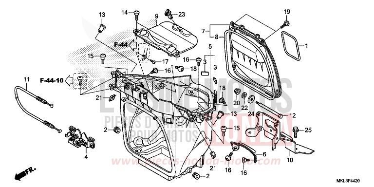 COMPARTIMENT A BAGAGES de NC750X "Méca" MAT PEARL GLARE WHITE (NHB54) 2019